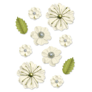 MultiCraft - Forever in Time - Handmade Paper Medley w/Pearls and Filigree - Ivory Tusk (10 Pieces)