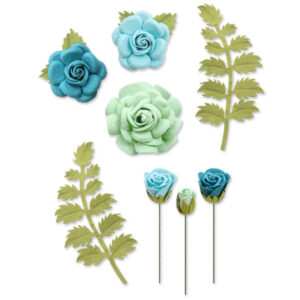 MultiCraft - Forever in Time - Handmade Paper Roses - Blue Sky (8 Pieces)