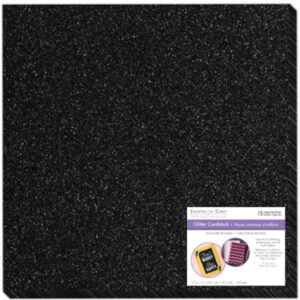 MultiCraft - Forever in Time - Glitter Cardstock - 12" x 12" - Black