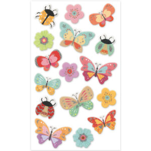 MultiCraft - Forever in Time - Paper Craft Stickers - 3D Glitter - Soft-Touch Themed - Butterfly