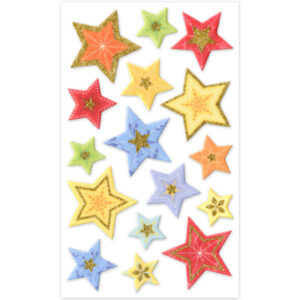 MultiCraft - Forever in Time - Paper Craft Stickers - 3D Glitter - Soft-Touch Themed - Star