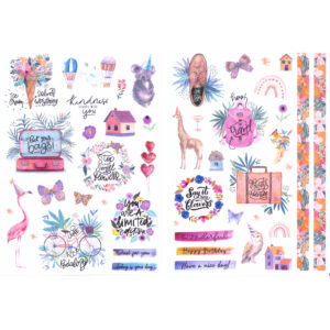 MultiCraft - Forever in Time - Glitter Embossed Stickers - Out and About (Floral)