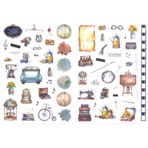 MultiCraft - Forever in Time - Glitter Embossed Stickers - Out and About (Home)